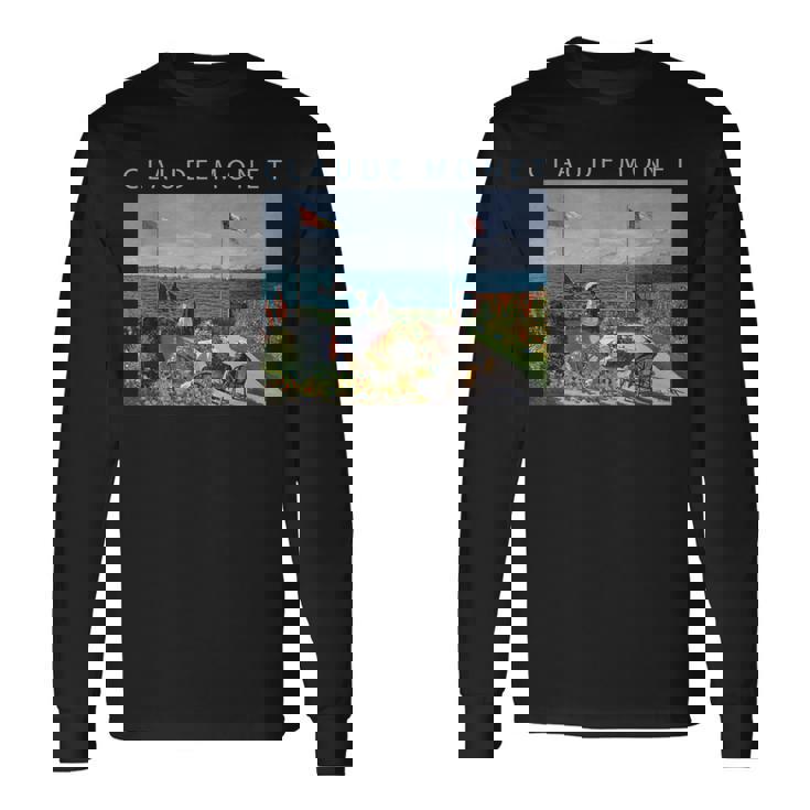 クロード モネ 面白いtシャツ アート サンタドレスの庭園 絵画 メンズ レディース 面白い 服 油彩画 長袖Tシャツ