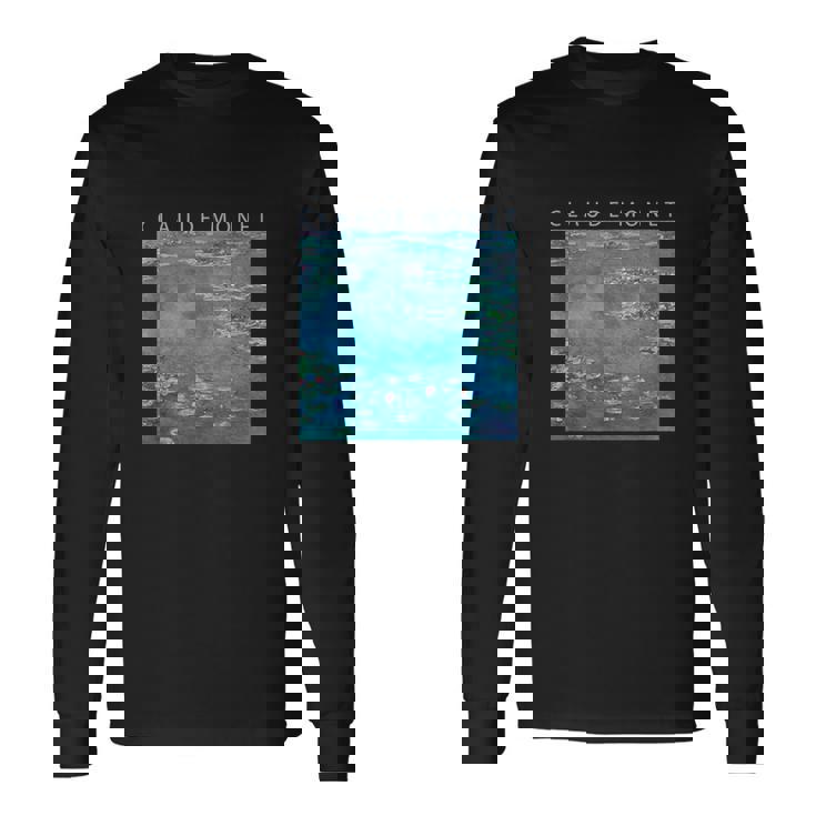 クロード モネ 面白いtシャツ 睡蓮 印象派 絵画 アート メンズ レディース 面白い 服 美術 油彩画 長袖Tシャツ