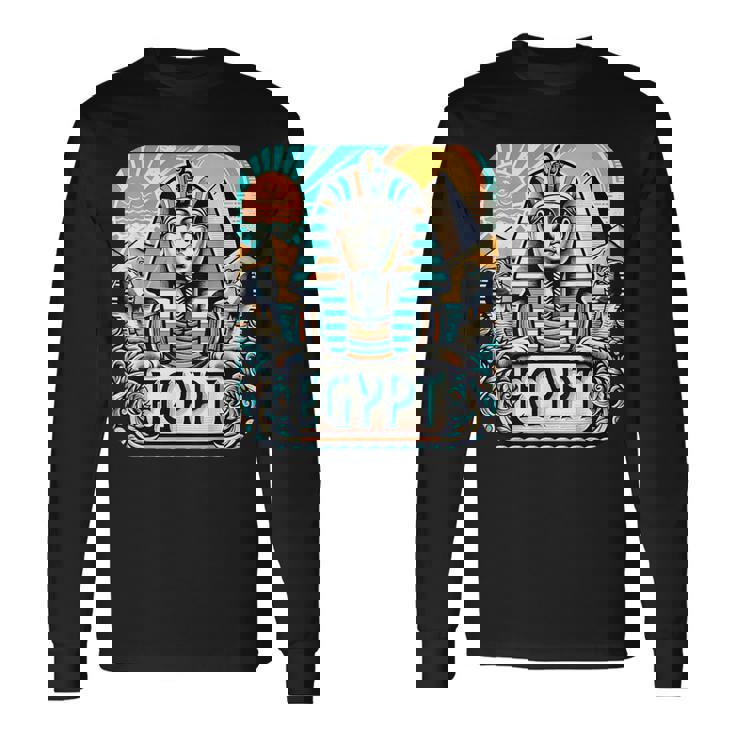 クールなエジプトスフィンクス旅行コスチュームエジプトのお土産。 長袖Tシャツ