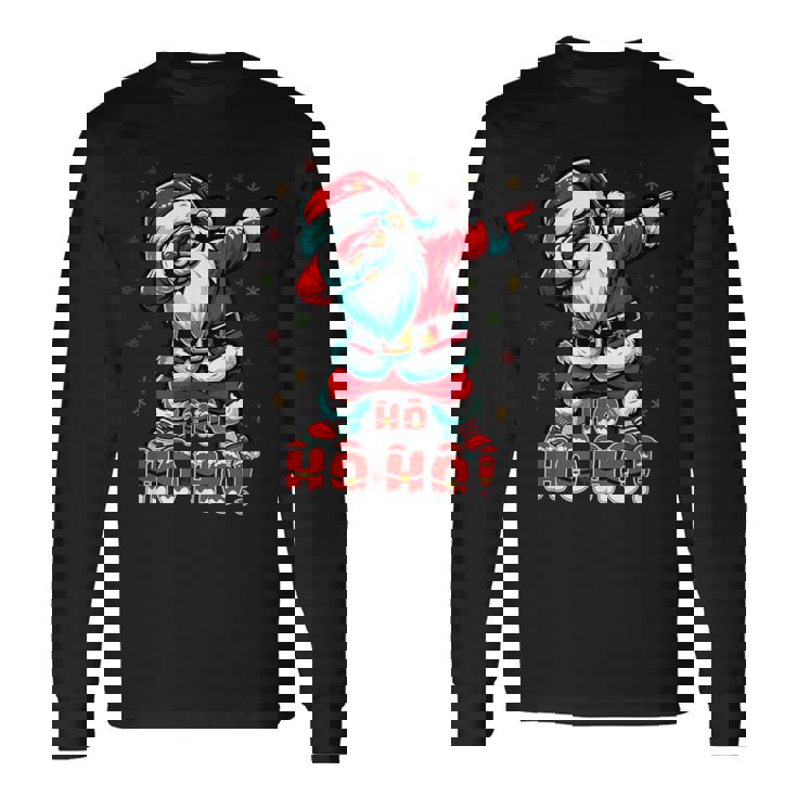 クールなサンタクロースダブダンシング クリスマス 面白いクリスマスダビング 長袖Tシャツ ギフトのアイデア