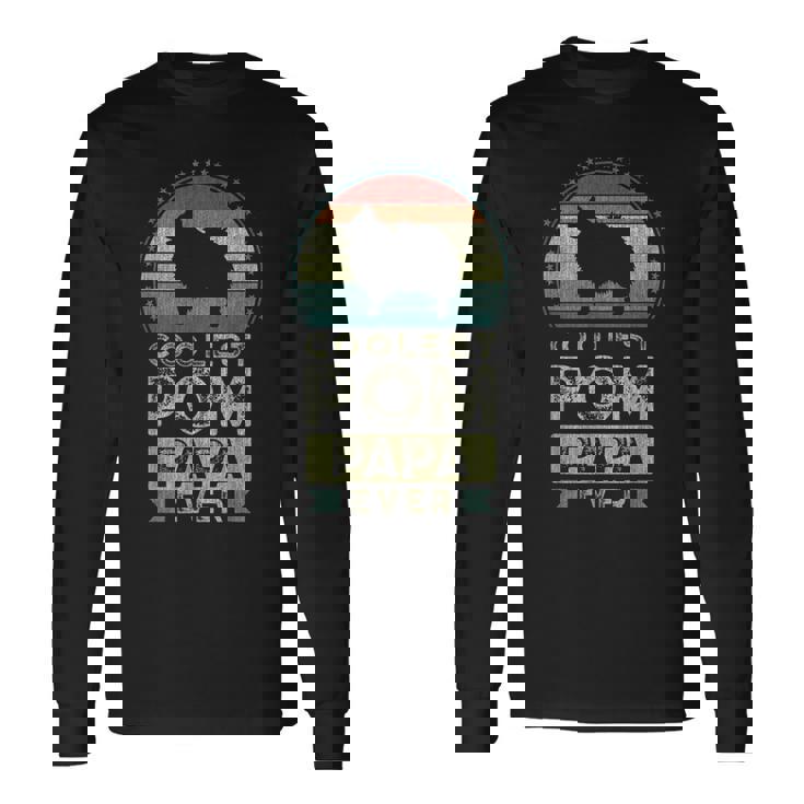 クールなポメラニアン・パパ、父の日 長袖Tシャツ