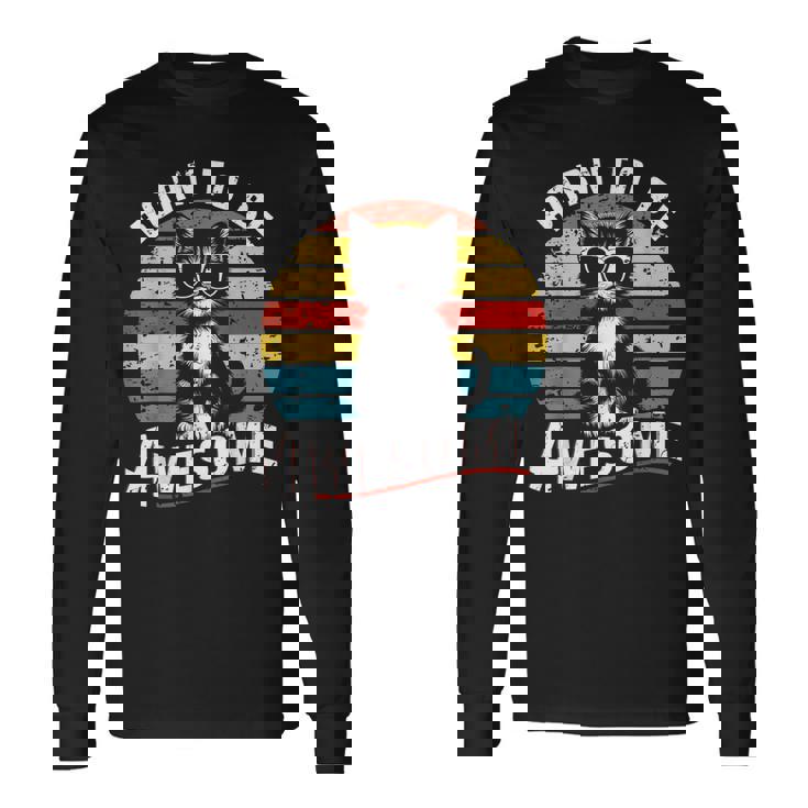 クールな猫のレトロヴィンテージ 素晴らしいために生まれました 長袖Tシャツ ギフトのアイデア