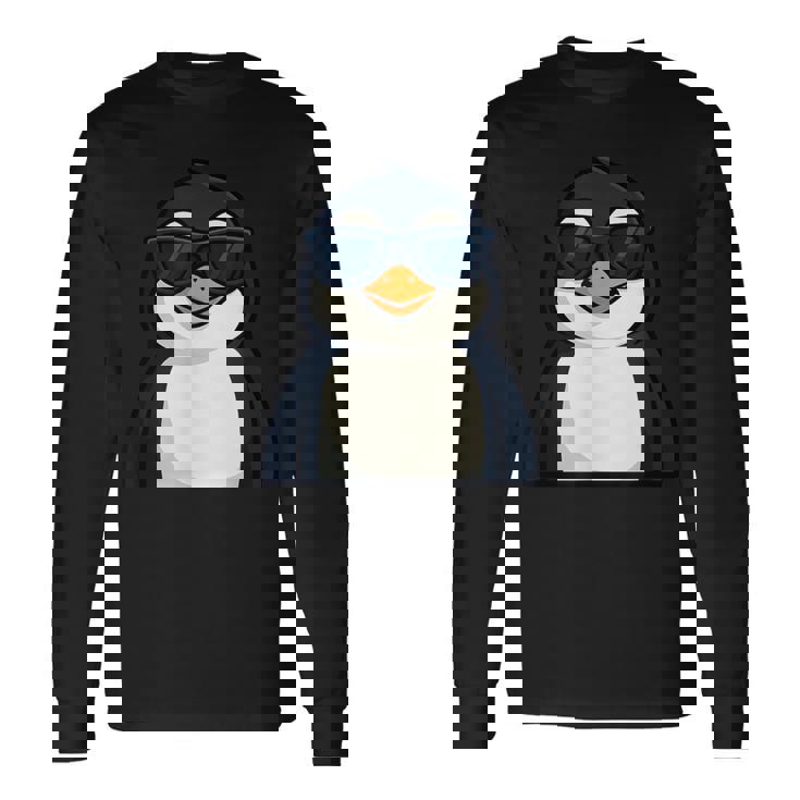 クールサングラス ペンギン 夏 長袖Tシャツ