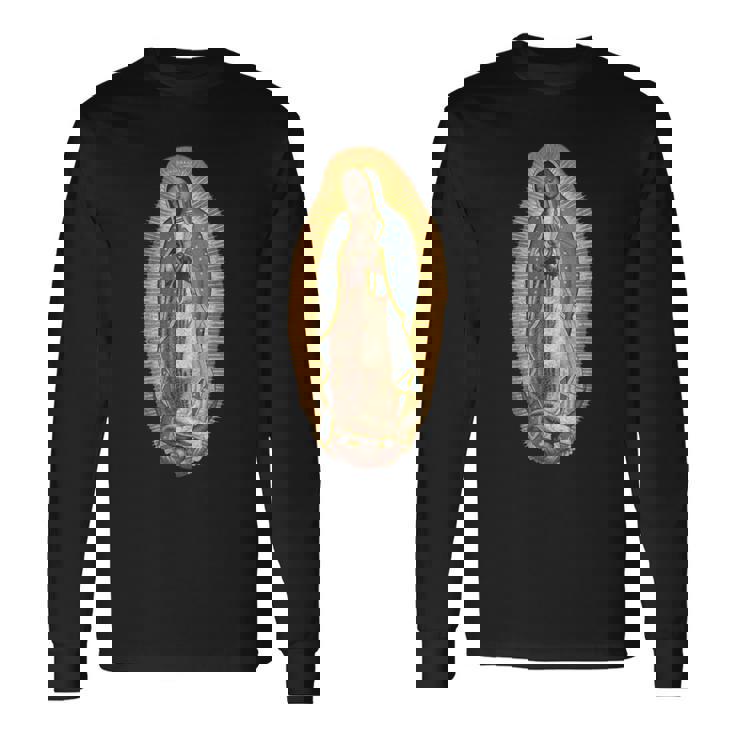 グアダルーペの聖母 マリア イリューション マリアン カトリック 長袖Tシャツ