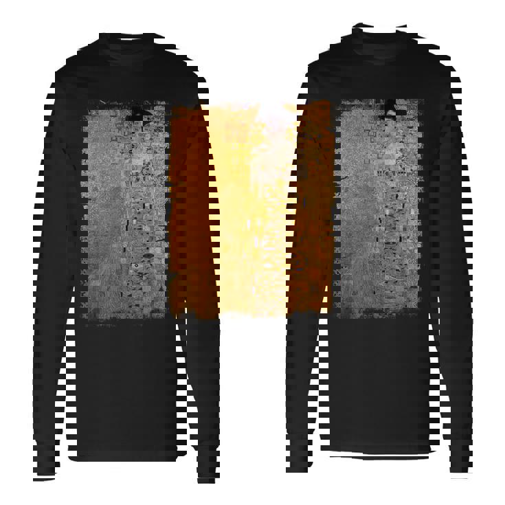 グスタフ・クリムト作「金の女」 名画の数々 長袖Tシャツ