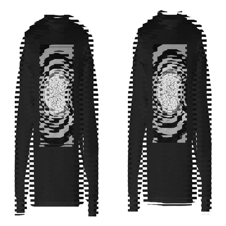 グッゲンハイム美術館 建築愛好家 ブラック&ホワイトデザイン 長袖Tシャツ