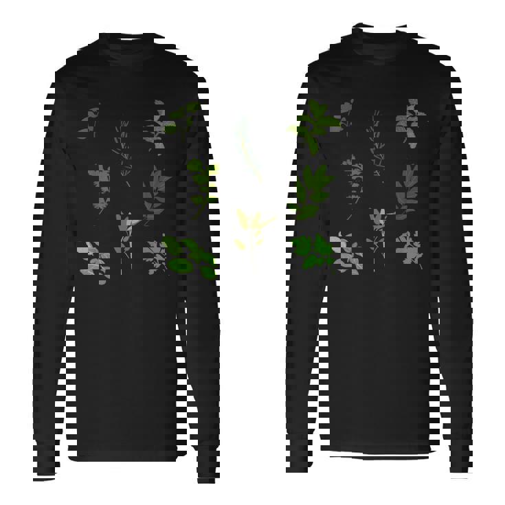 グリーン 料理 料理 ガーデン ハーブ パターン 長袖Tシャツ