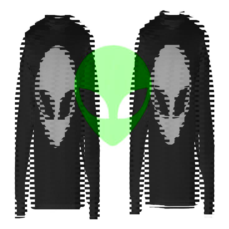 グリーンエイリアンヘッドアパレル 90年代スタイル ファニー エイリアン 長袖Tシャツ