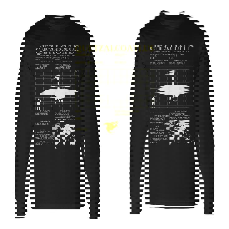 ケツァルコアトルス絶滅した巨大翼竜古生物学 長袖Tシャツ