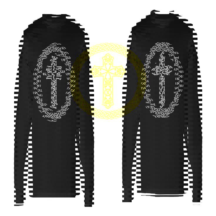 ケルト十字架 キリスト教 聖書 神 信仰 イエスキリスト 長袖Tシャツ