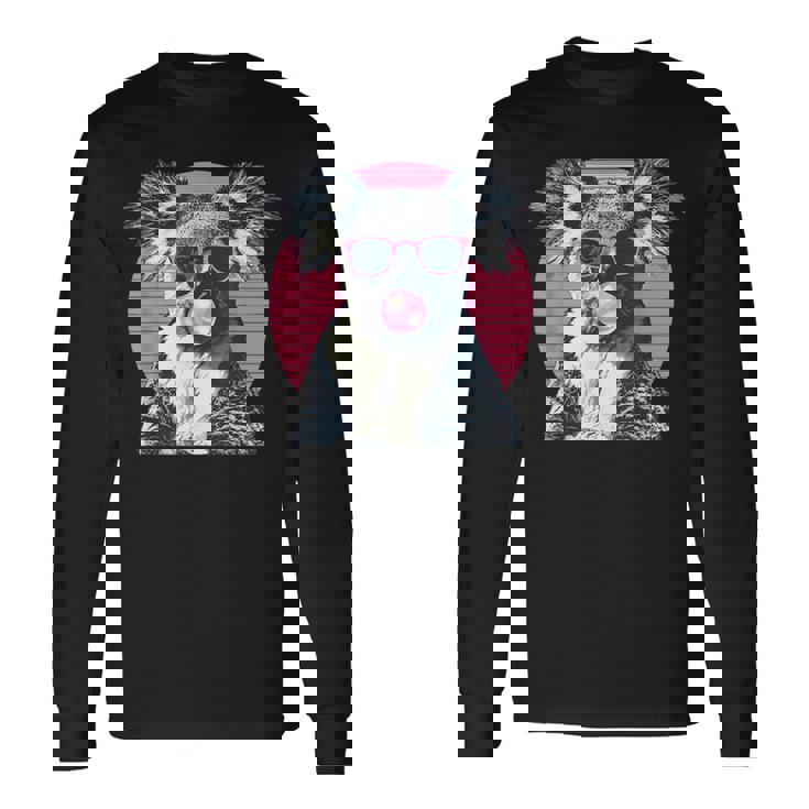 コアラ愛好家のためのサングラスバブルガム付きコアラ 長袖Tシャツ