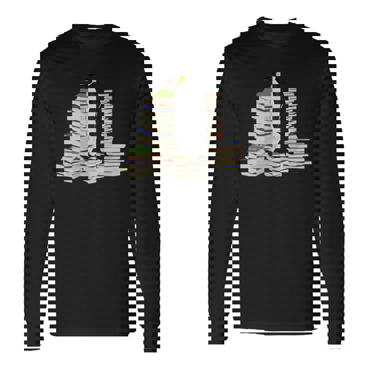 コウテイペンギン 鳥 本 読む 動物 図 バードウォッチング 贈り物 鳥類学者 生物学者 自然科学 長袖Tシャツ