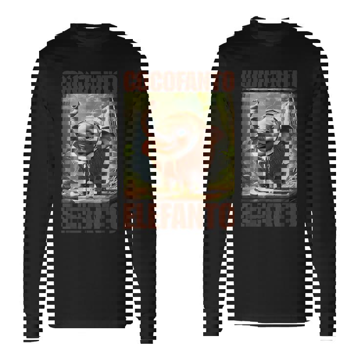 ココファントエレファント-イタリアンブレインロットミーム 長袖Tシャツ
