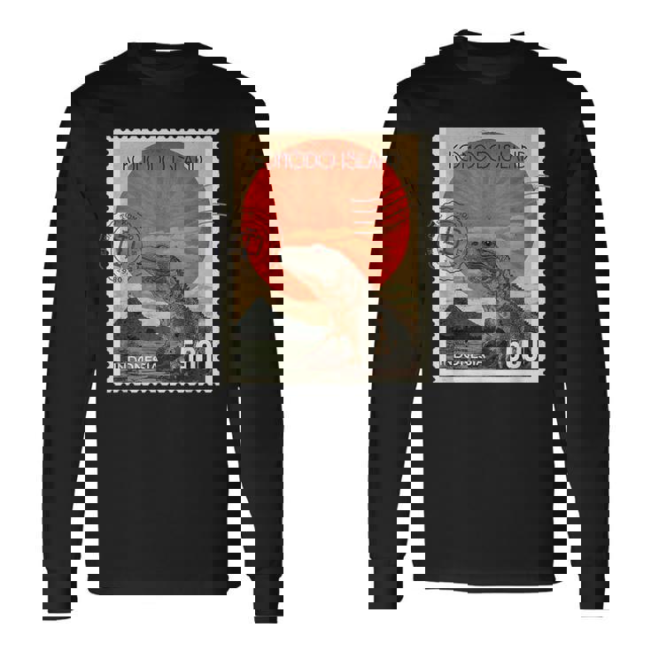 コモド島インドネシアコモドドラゴン 長袖Tシャツ