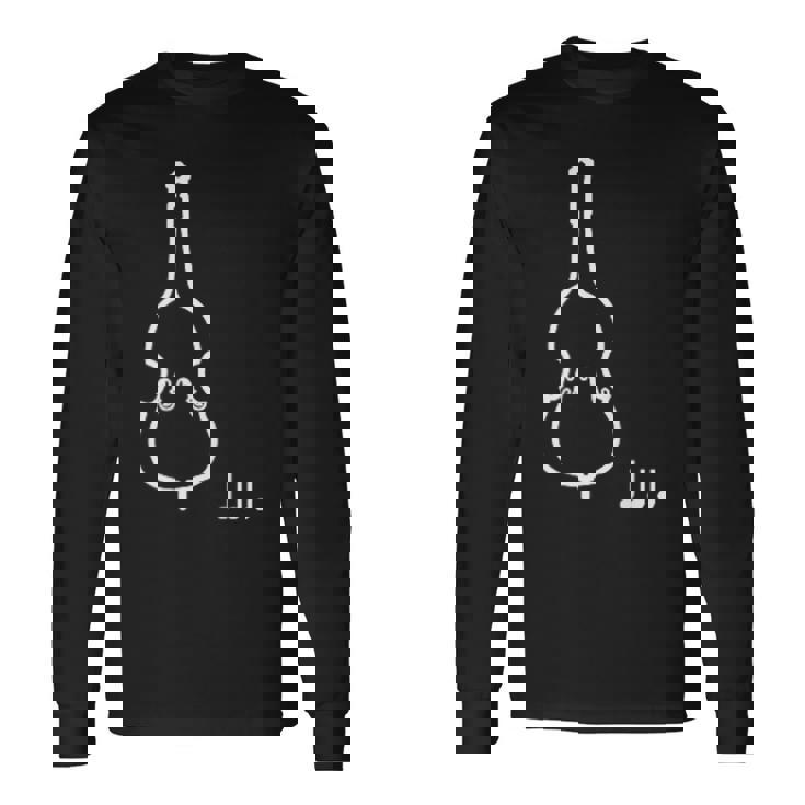 コントラバス 音符 音楽 楽器 長袖Tシャツ