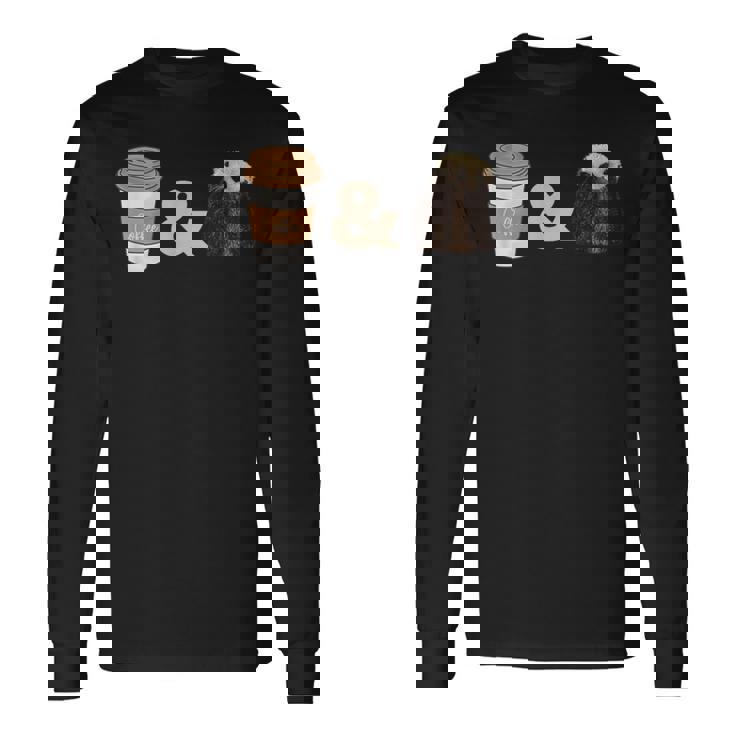 コーヒーとかわいいラッコ 長袖Tシャツ