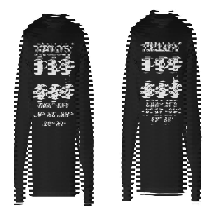 コーヒーカップをドーナツに変える面白いトポロジー 数学の先生 長袖Tシャツ