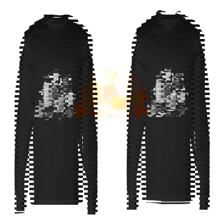 コーヒー愛好家アートギフト 長袖Tシャツ
