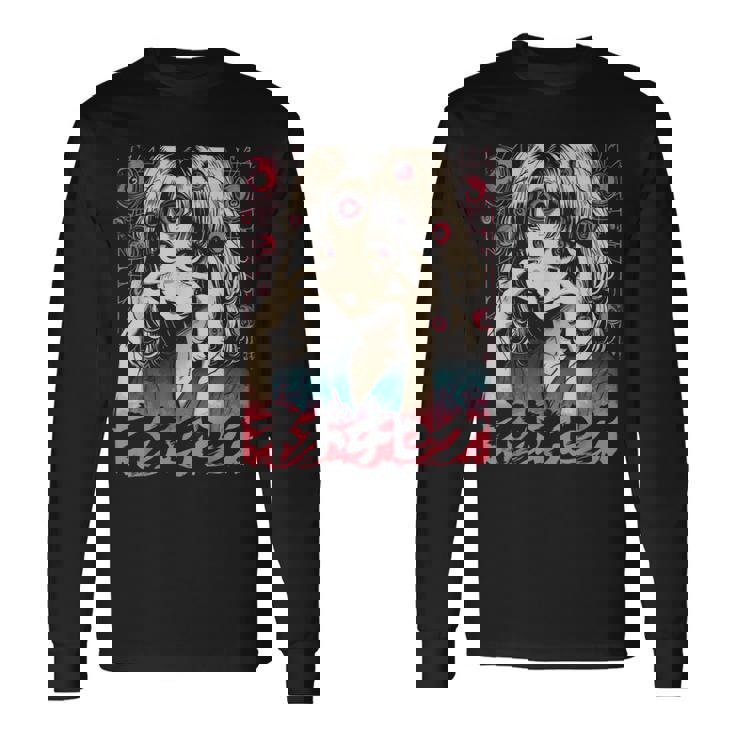 ゴス グランジ 鬼 アニメ 少女 ワイフ ホラー オルト 美学 長袖Tシャツ