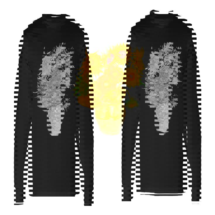 ゴッホ ひまわり 美的アート 鍬 絵画 グラフィック 長袖Tシャツ