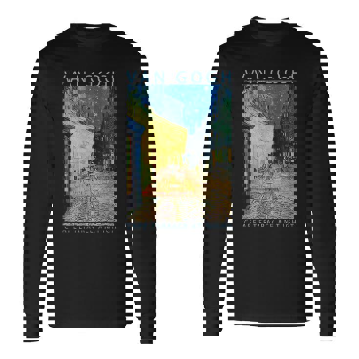 ゴッホ 面白いtシャツ アート 夜のカフェテラス 印象派 絵画 メンズ レディース 面白い 服 美術 油彩画 長袖Tシャツ