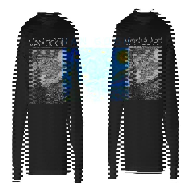 ゴッホ 面白いtシャツ おもしろ アート 星月夜 印象派 絵画 メンズ レディース 面白い 服 美術 ネタ 長袖Tシャツ