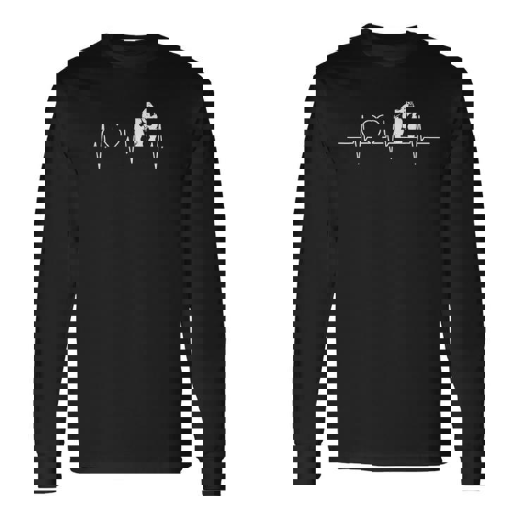 ゴリラのクールなハートビートデザイン。 長袖Tシャツ