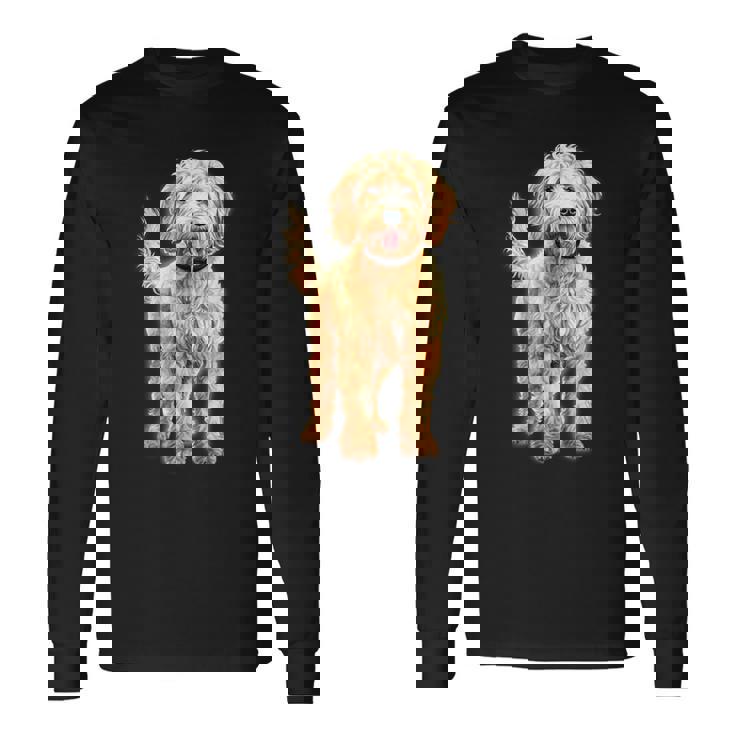 ゴールデンドゥードル犬 長袖Tシャツ