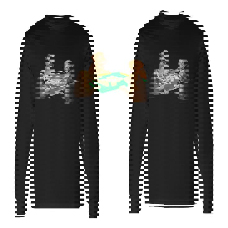 ゴールデンレトリバー イヌ 麻雀 面白いtシャツ 犬 メンズ おもしろ 面白い 服 おもしろグッズ ネタ 長袖Tシャツ