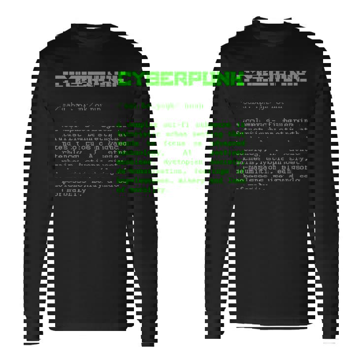 サイバーパンクの単語定義 長袖Tシャツ