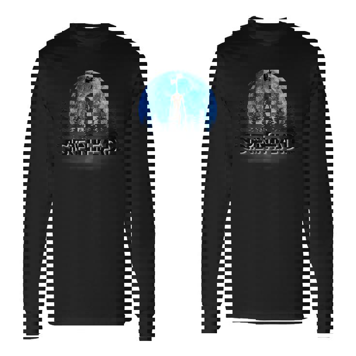 サイレンヘッド、サイレンの頭から脱出するのが大好きな漫画の猫、 長袖Tシャツ