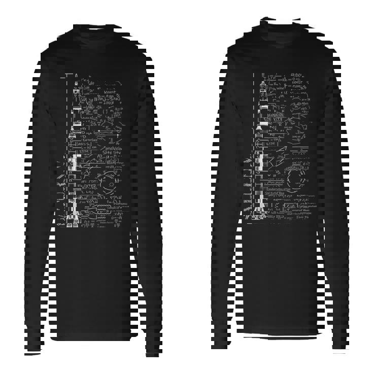 サターンvサターン5ロケット科学方程式 長袖Tシャツ