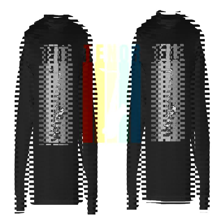 サックス テナーサックス レトロ 長袖Tシャツ