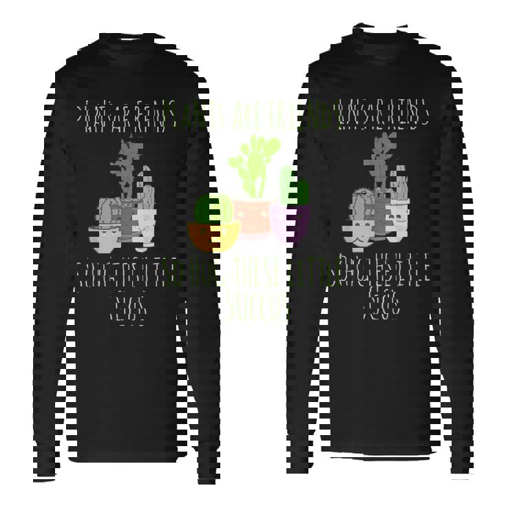 サボテン植物 面白いことわざデザイン サボテン ギフトアイデア 長袖Tシャツ