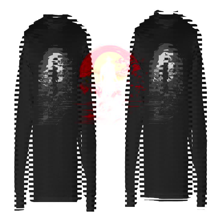 サムライ・カタナ 名誉 武道 日本語 長袖Tシャツ