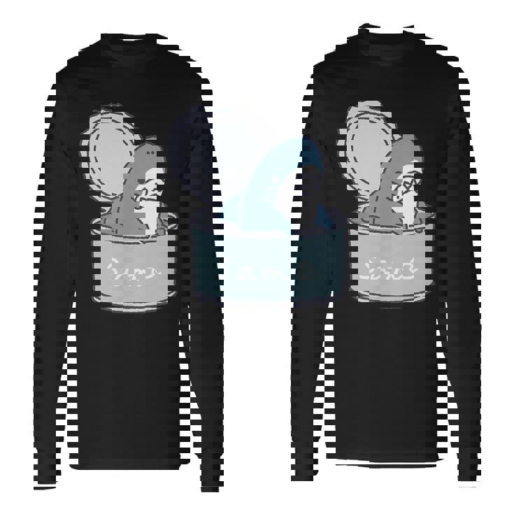 サメの缶詰め 長袖Tシャツ