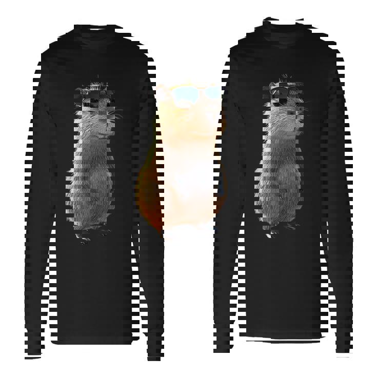 サングラスをかけたカピバラ Be Capy カピバラ げっ歯類 Capybara 長袖Tシャツ