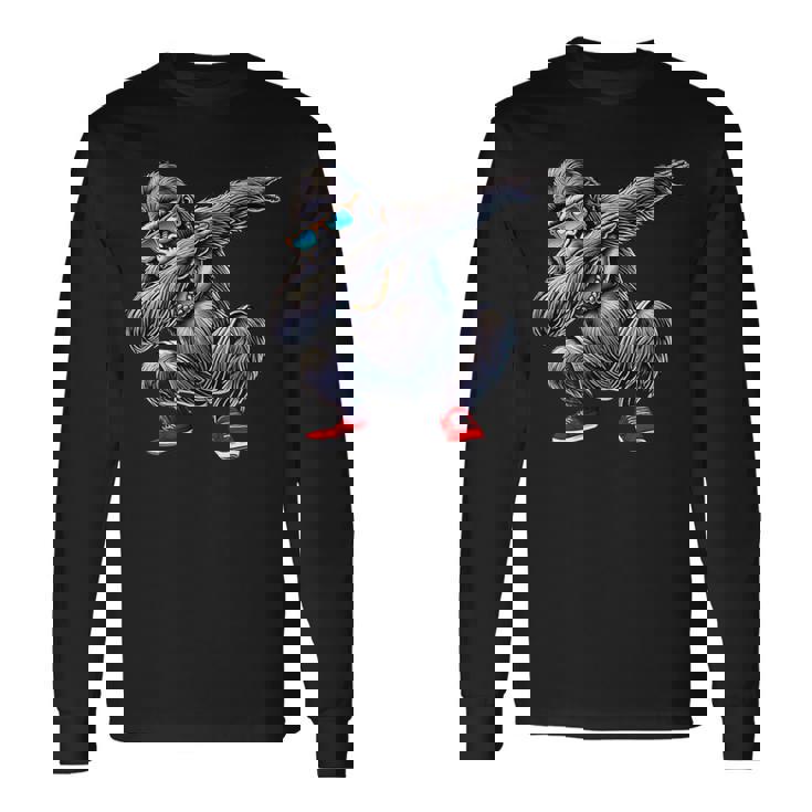 サングラスをかけたダブダンスのゴリラ猿 長袖Tシャツ