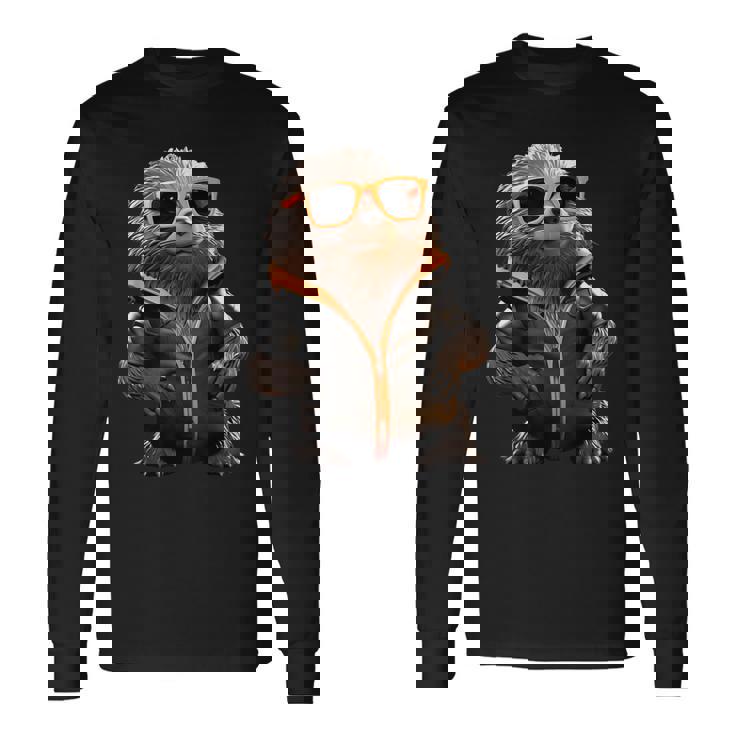 サングラスをかけたモグラかわいいモグラかわいいモグラ 長袖Tシャツ