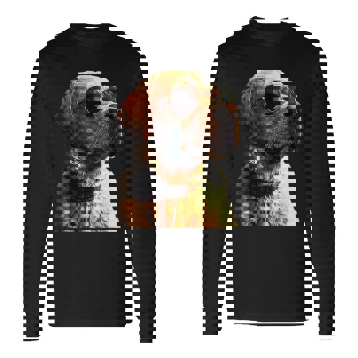 サングラスをかけたラブラドール・レトリバー 愛犬ラブラドール 長袖Tシャツ