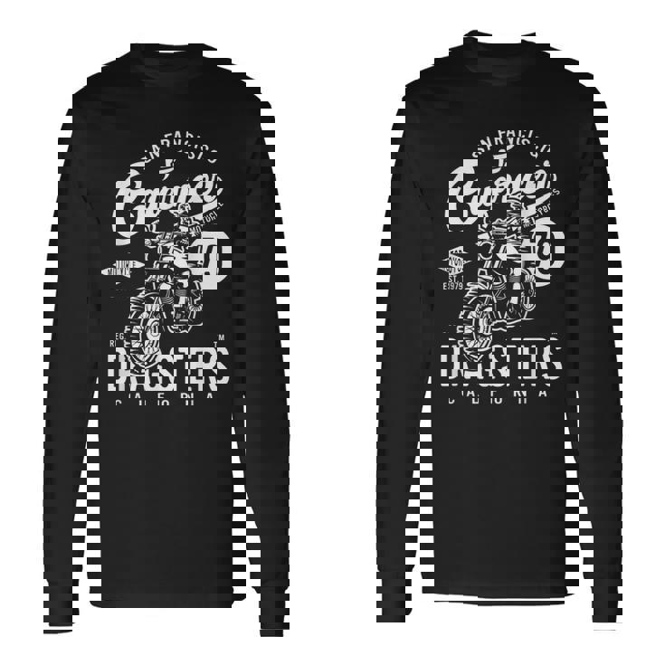 サンフランシスコ カフェ レーサー ドラッグスター レトロ バイク バイカー 長袖Tシャツ