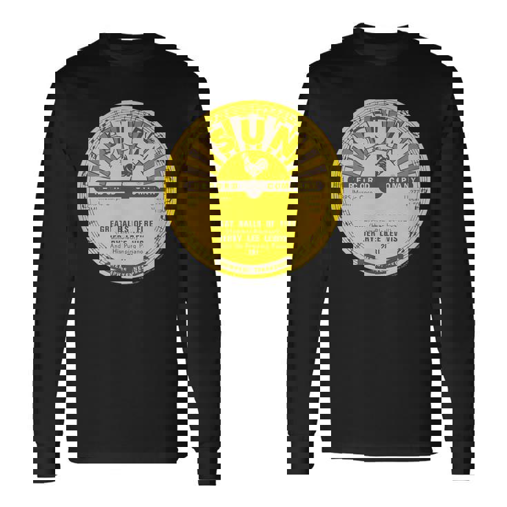 サン・レコードビニール・ジェリー・リー・ルイスグレート・ボールズ・オブ・ファイア 長袖Tシャツ ギフトのアイデア