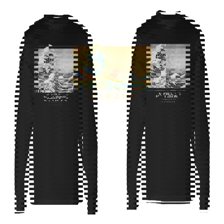 サーフィン ダックスフンド 神奈川波 和 犬 面白い 長袖Tシャツ