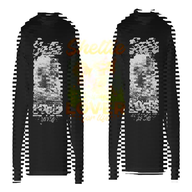シェットランド・シープドッグ・ドッグ・シェルティー-シェルティ・ラヴァー・フォー・ライフ 長袖Tシャツ