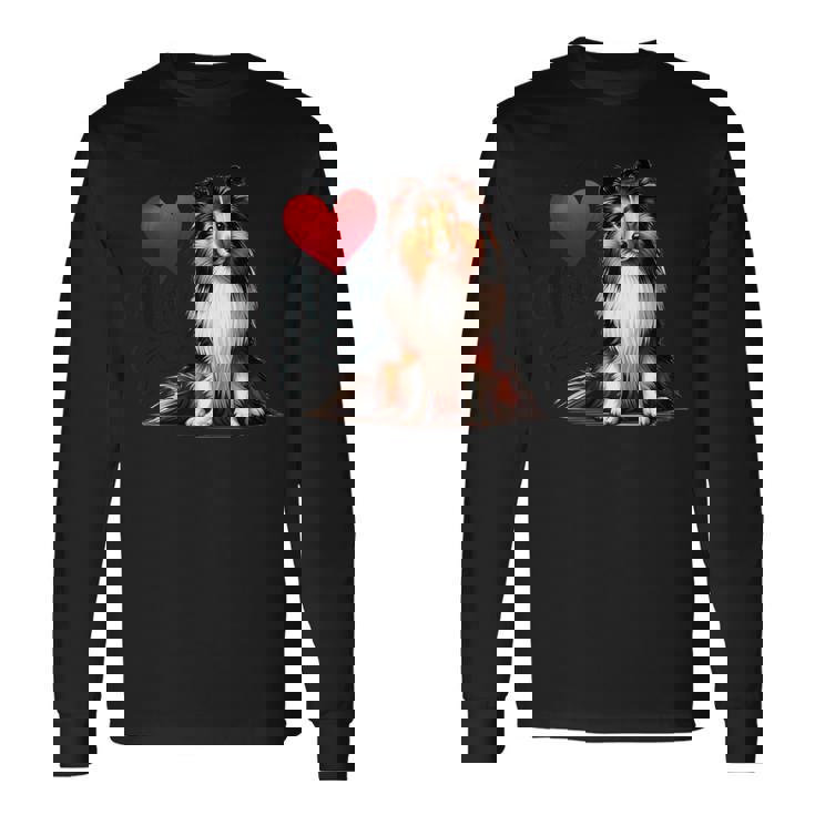 シェルティ・ドッグ・ママ、シェットランド・シープドッグ・ママ 長袖Tシャツ