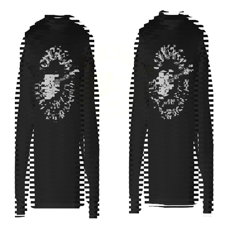 シカゴ・エレクトリック ブルース アメリカンミュージック ビンテージ 長袖Tシャツ ギフトのアイデア