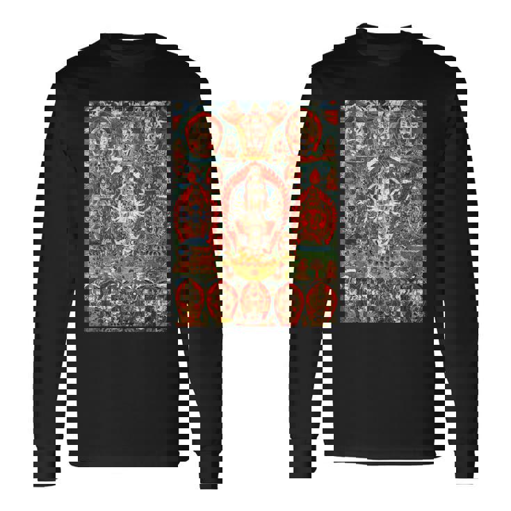 シッダ ラクシュミ チベット仏教 タンカ 曼荼羅 仏教 長袖Tシャツ