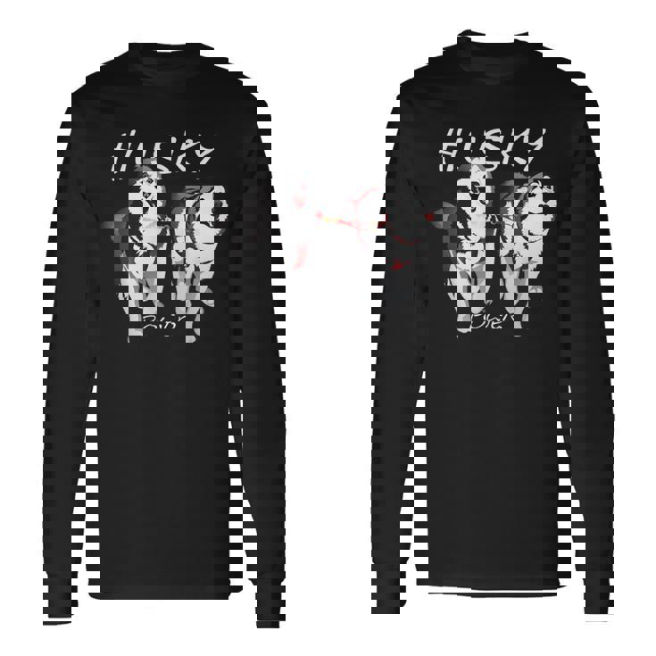 シベリアンハスキーパワーすごいかわいいハスキー 長袖Tシャツ