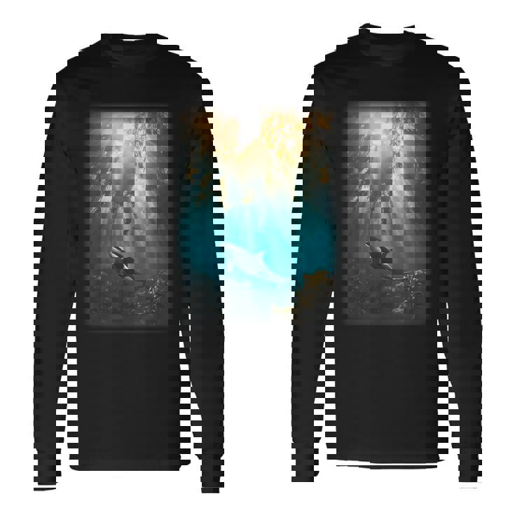 シャチが特徴的なシャチ。 長袖Tシャツ