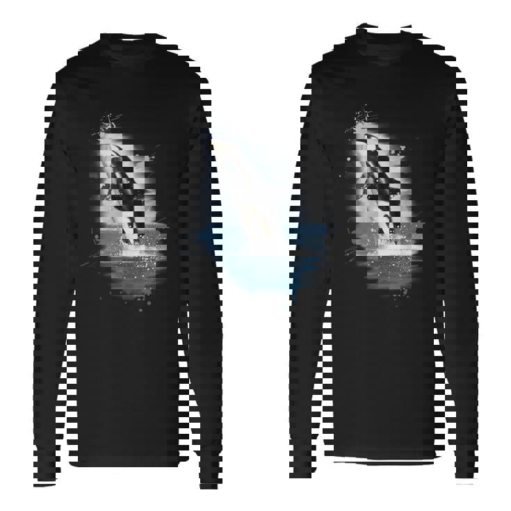 シャチとシャチのギフト 長袖Tシャツ